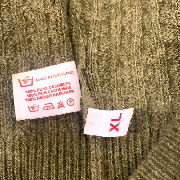 N.Peal pure cashmere pullover from Scotland green small cable pattern - Picture 5 of 5